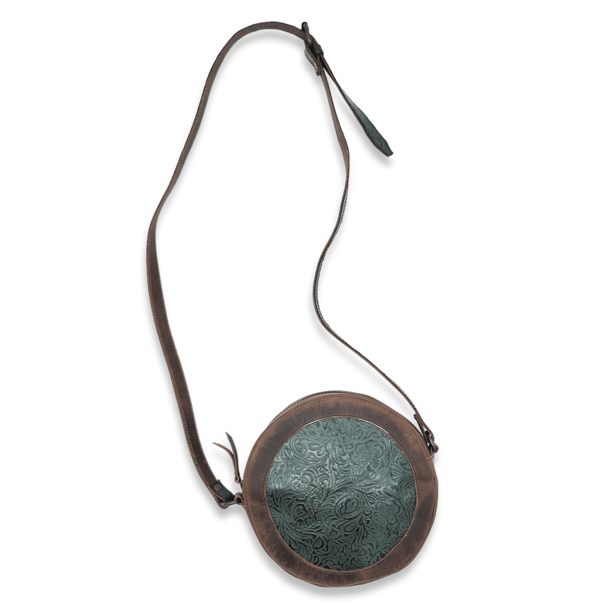 The Rancho Canteen Leather Turquoise Embossed Crossbody Luggage & BagsRanch Junkie